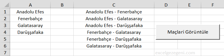 Basketbol Maçları - Excel Gezegeni Basketbol Maçları