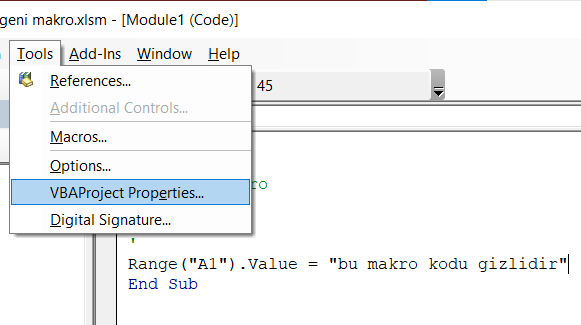 Excel Makrosunu Koruma - Excel Gezegeni Excel Makrosunu Koruma