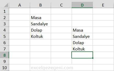 Göreli Başvurular - Excel Gezegeni Göreli Başvurular
