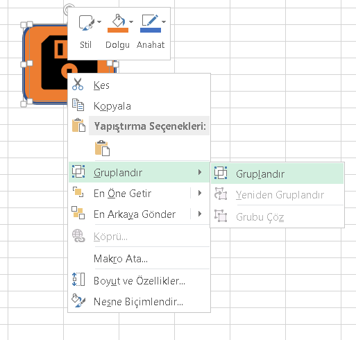 Resim ve Butonu Birleştirme - Excel Gezegeni Resim ve Butonu Birleştirme