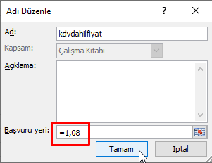 Adlandırılmış Aralık - Excel Gezegeni Adlandırılmış Aralık