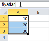 Adlandırılmış Aralık - Excel Gezegeni Adlandırılmış Aralık