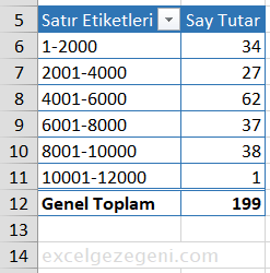 Veri Aralığına Göre Değer Dağılımı - Excel Gezegeni Veri Aralığına Göre Değer Dağılımı