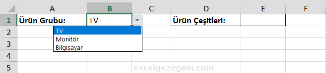 Bağımlı Açılır Listeler - Excel Gezegeni Bağımlı Açılır Listeler