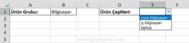 Bağımlı Açılır Listeler - Excel Gezegeni Bağımlı Açılır Listeler