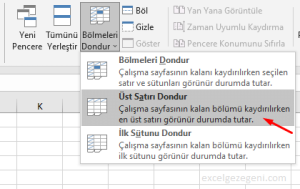 Bölmeleri Dondur - Excel Gezegeni Bölmeleri Dondur