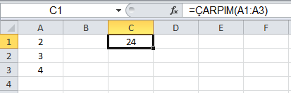 Çarpma İşlemi - Excel Gezegeni Çarpma İşlemi