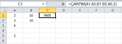 Çarpma İşlemi - Excel Gezegeni Çarpma İşlemi