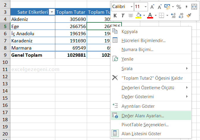 Çok Katmanlı Pivot Tablo - Excel Gezegeni Çok Katmanlı Pivot Tablo