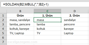 Dizeleri Ayırmak - Excel Gezegeni Dizeleri Ayırmak