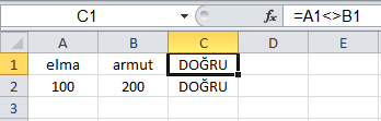 Eşit değil