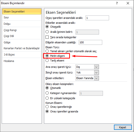 Eksenler - Excel Gezegeni Eksenler