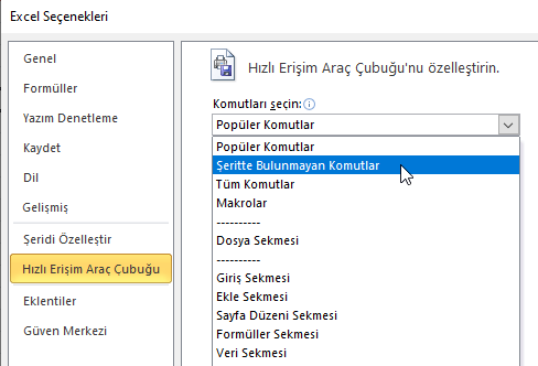 Hızlı Erişim Araç Çubuğu - Excel Gezegeni Hızlı Erişim Araç Çubuğu