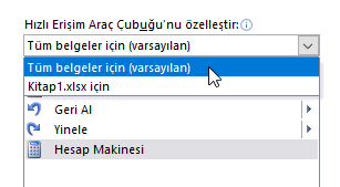 Hızlı Erişim Araç Çubuğu - Excel Gezegeni Hızlı Erişim Araç Çubuğu
