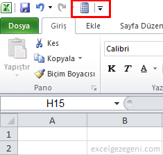 Hızlı Erişim Araç Çubuğu - Excel Gezegeni Hızlı Erişim Araç Çubuğu