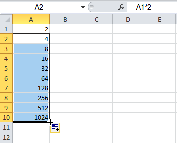 İkinin katları dizisi - Excel Gezegeni İkinin katları dizisi