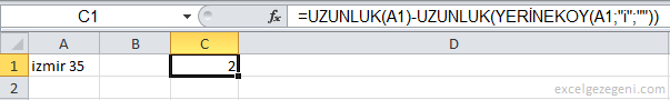 Karakterleri Saymak - Excel Gezegeni Karakterleri Saymak