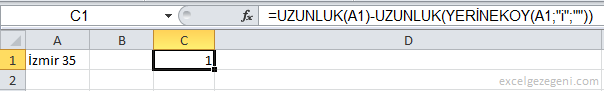 Karakterleri Saymak - Excel Gezegeni Karakterleri Saymak