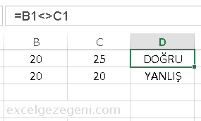 Karşılaştırma Operatörleri