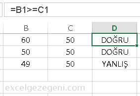 Karşılaştırma Operatörleri
