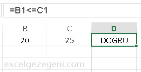 Karşılaştırma Operatörleri