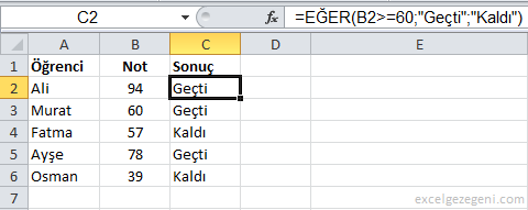 Mantıksal Fonksiyonlar - Excel Gezegeni Mantıksal Fonksiyonlar