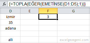 Metin İçeren Hücreleri Sayma - Excel Gezegeni Metin İçeren Hücreleri Sayma