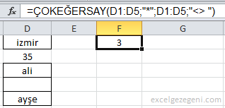 Metin İçeren Hücreleri Sayma - Excel Gezegeni Metin İçeren Hücreleri Sayma