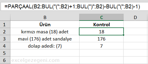 Metin İçinden Alt Metni Çıkarmak - Excel Gezegeni Metin İçinden Alt Metni Çıkarmak