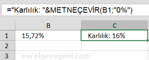 METNEÇEVİR - Excel Gezegeni METNEÇEVİR