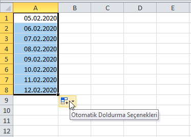 Otomatik Doldur Özelliği - Excel Gezegeni Otomatik Doldur Özelliği