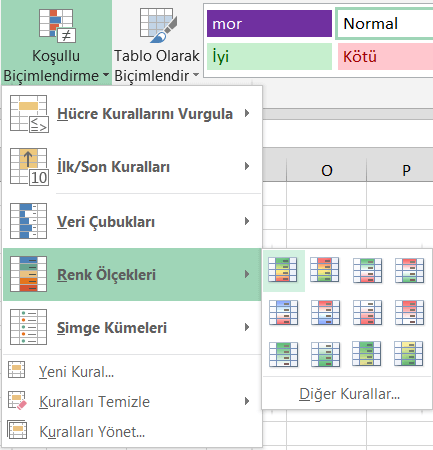 Renk Ölçekleri - Excel Gezegeni Renk Ölçekleri