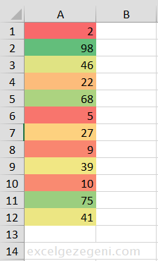 Renk Ölçekleri - Excel Gezegeni Renk Ölçekleri