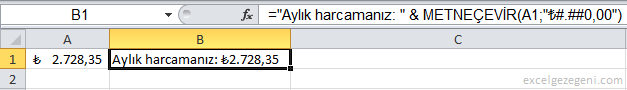 Sayıları Metne Çevirmek - Excel Gezegeni Sayıları Metne Çevirmek