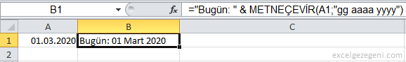 Sayıları Metne Çevirmek - Excel Gezegeni Sayıları Metne Çevirmek