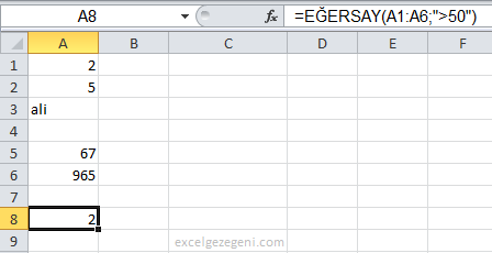 Sayma ve Toplama Fonksiyonları - Excel Gezegeni Sayma ve Toplama Fonksiyonları