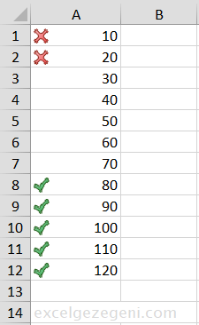 Simge Kümeleri - Excel Gezegeni Simge Kümeleri