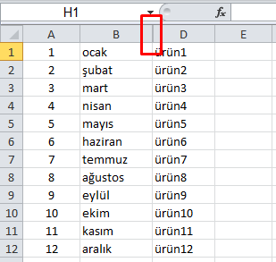 Sütunları veya Satırları Gizlemek - Excel Gezegeni Sütunları veya Satırları Gizlemek