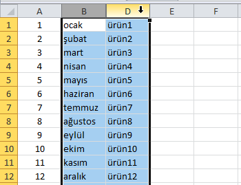 Sütunları veya Satırları Gizlemek - Excel Gezegeni Sütunları veya Satırları Gizlemek