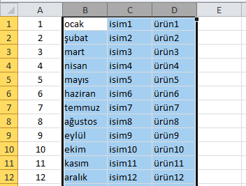 Sütunları veya Satırları Gizlemek - Excel Gezegeni Sütunları veya Satırları Gizlemek