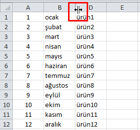 Sütunları veya Satırları Gizlemek - Excel Gezegeni Sütunları veya Satırları Gizlemek