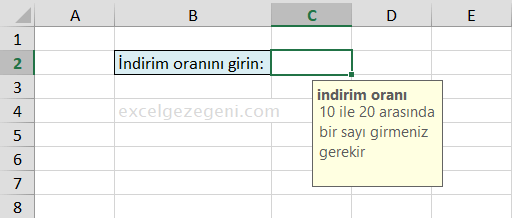 Veri Doğrulama - Excel Gezegeni Veri Doğrulama