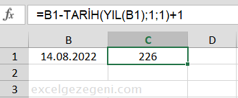Yılın Kaçıncı Günü - Excel Gezegeni Yılın Kaçıncı Günü
