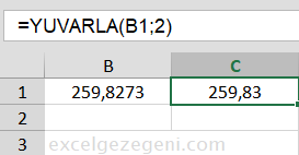 YUVARLA - Excel Gezegeni YUVARLA
