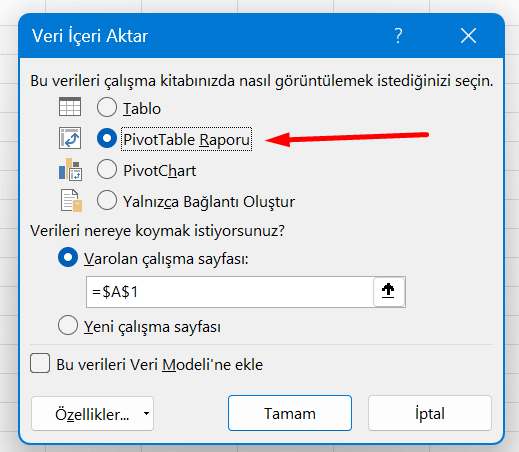 Veri Ekleme - Excel Gezegeni pivot tablo